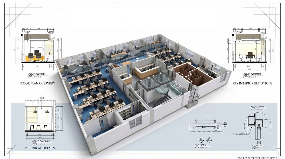 Office interior BIM training model